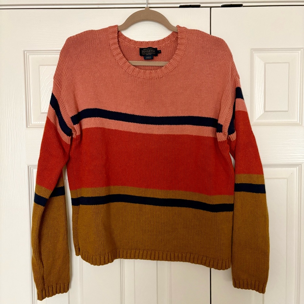 Colorful striped Pendleton sweater